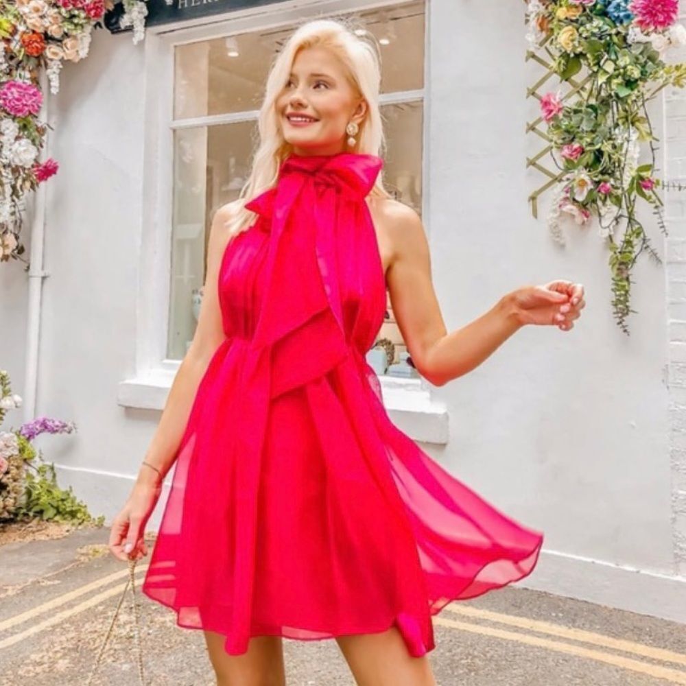 ZARA bloggers favorite organza fuchsia mini dress S